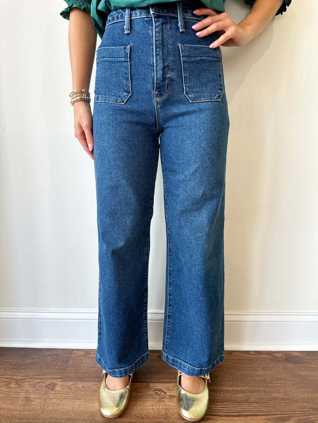 Lexie Patch Pocket Jeans-Dark