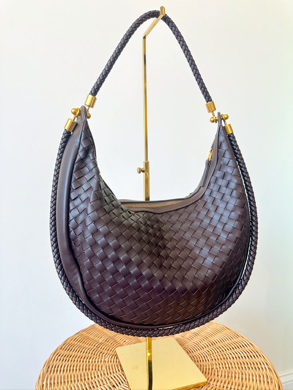 Sarah Woven Bag-Brown