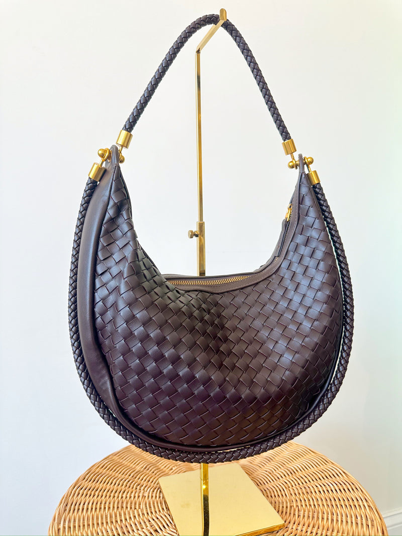 Sarah Woven Bag-Brown