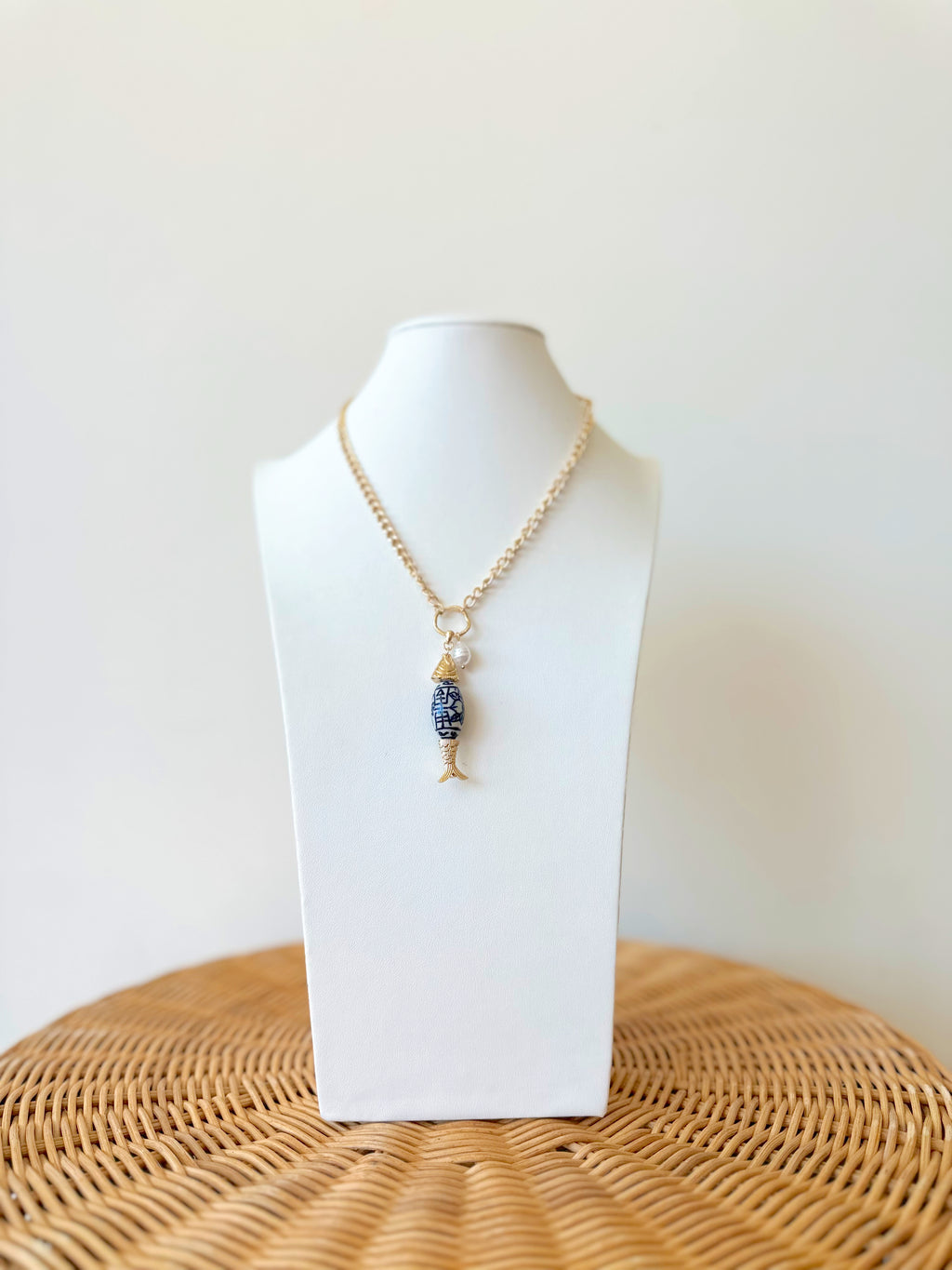 Whit Fish Charm Necklace