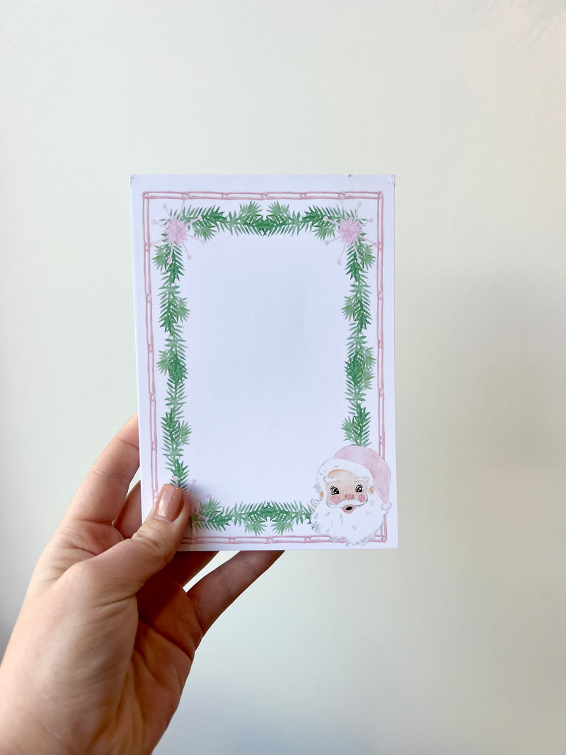 Pink Santa Notepad