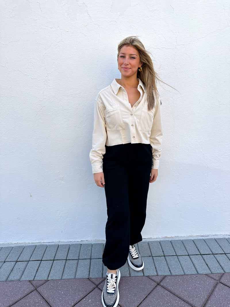 Avrielle Cream Button Up