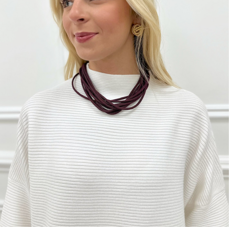Ella Rope Necklace-Wine