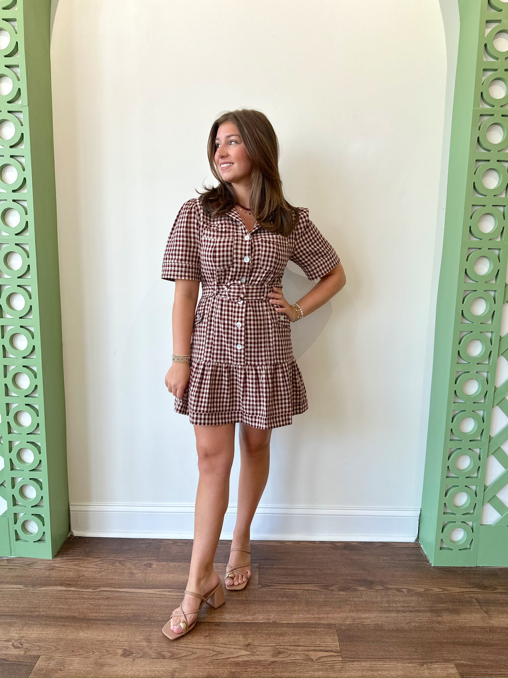 Monica Gingham Dress