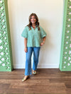 Gracie Striped Top-Green