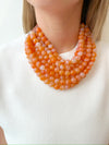 Whit Beaded Necklace- Orange