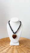 Carmin Beaded Necklace-Brown