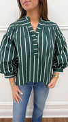 Tiffany Striped Top-Green