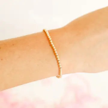 Gold Beaded Bracelet-3mm