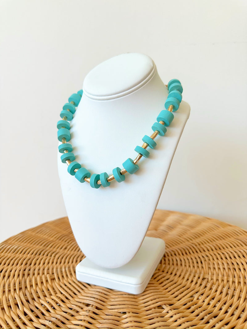 Laurie Statement Necklace- Turq.