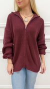 Sadie Burgundy Cardigan