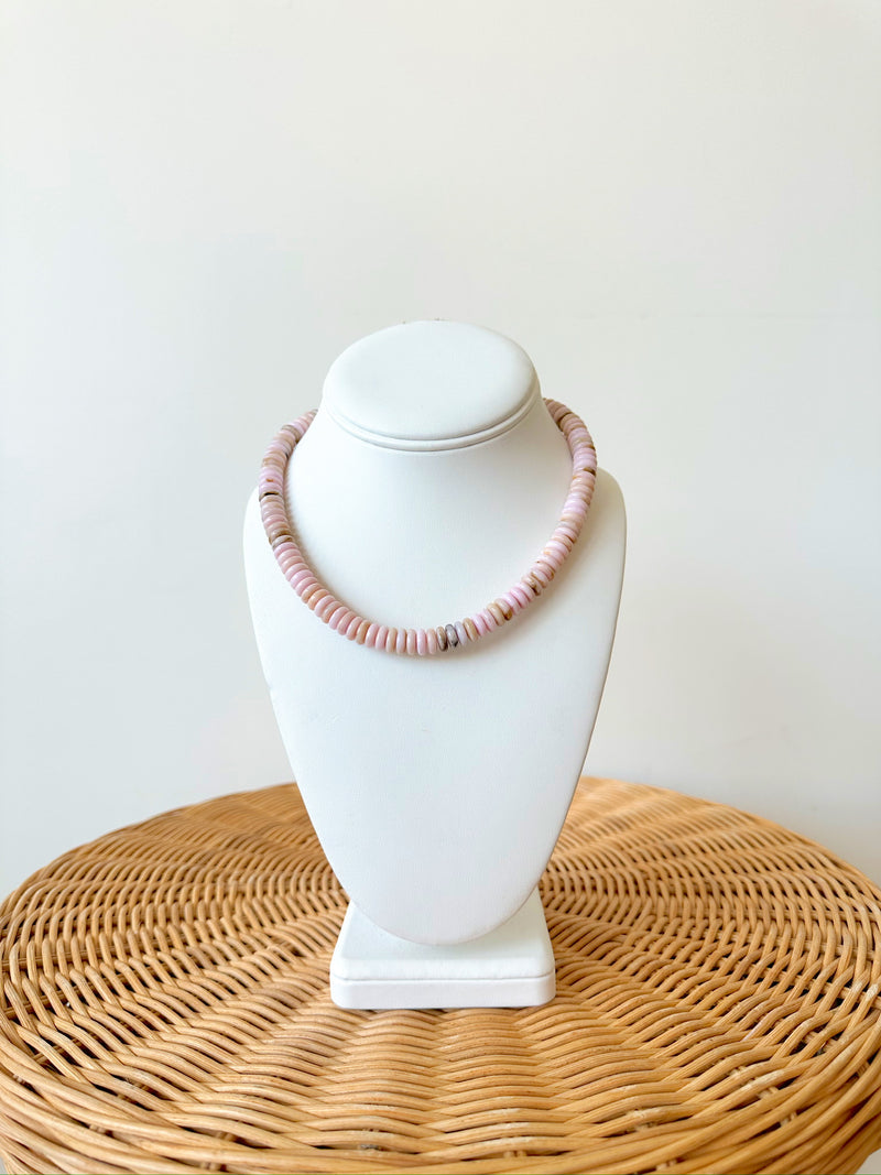 Harper Beaded Necklace-Pink
