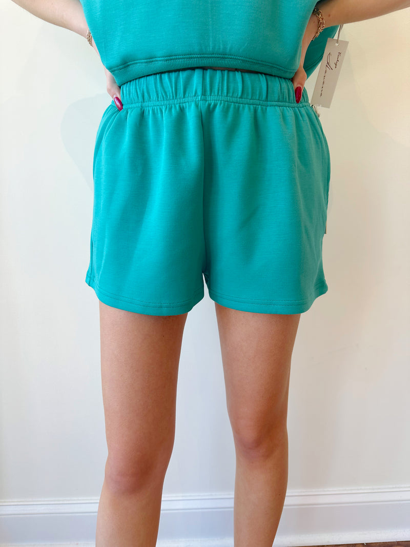 Cloud Fleece Shorts- Turquoise