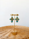 EE Turquoise Cross Earrings