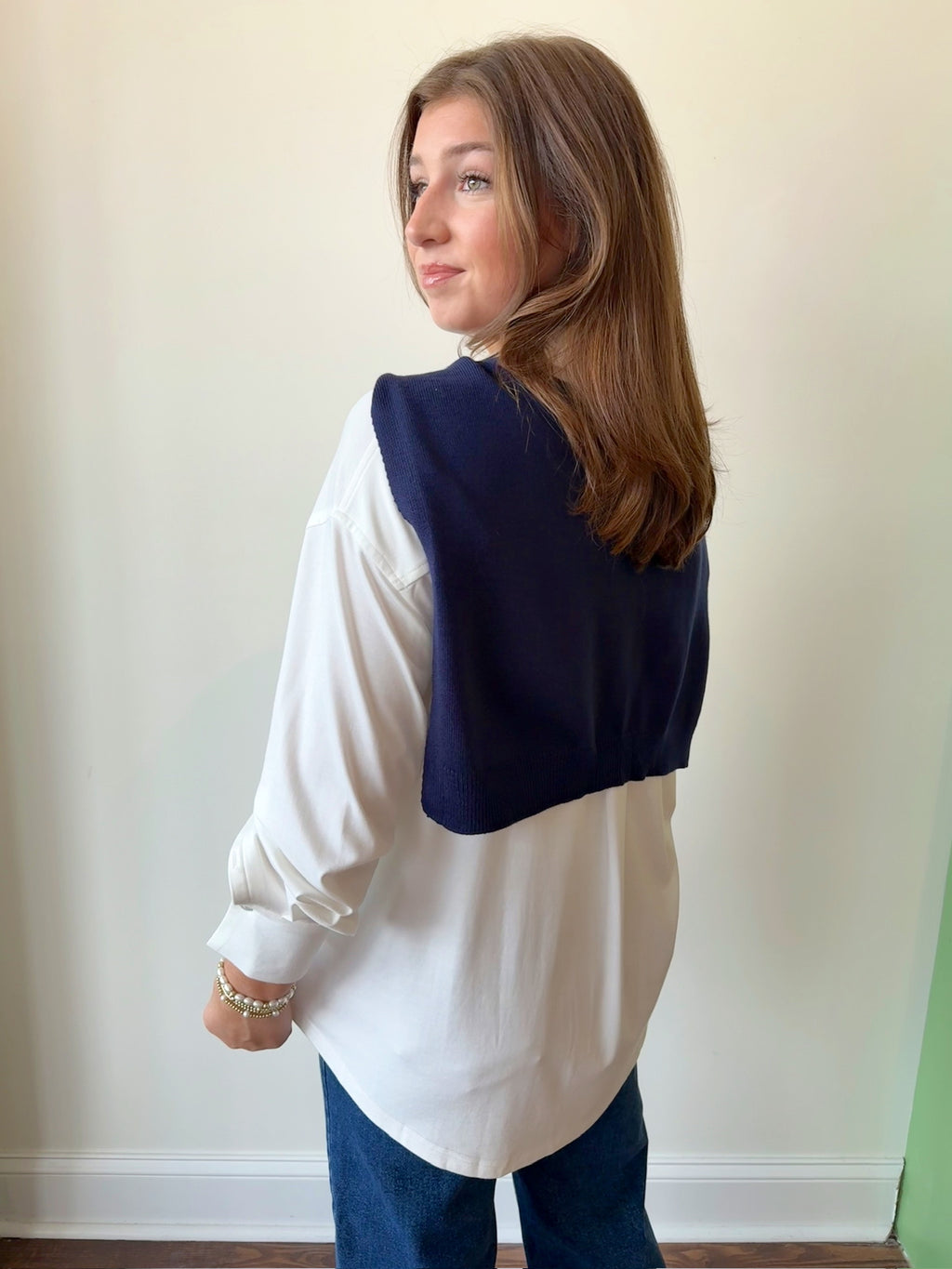 Karlie Navy Shawl-O/S