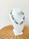Kaylan Beaded Necklace-White Multi.