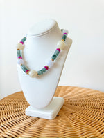Kaylan Beaded Necklace-White Multi.
