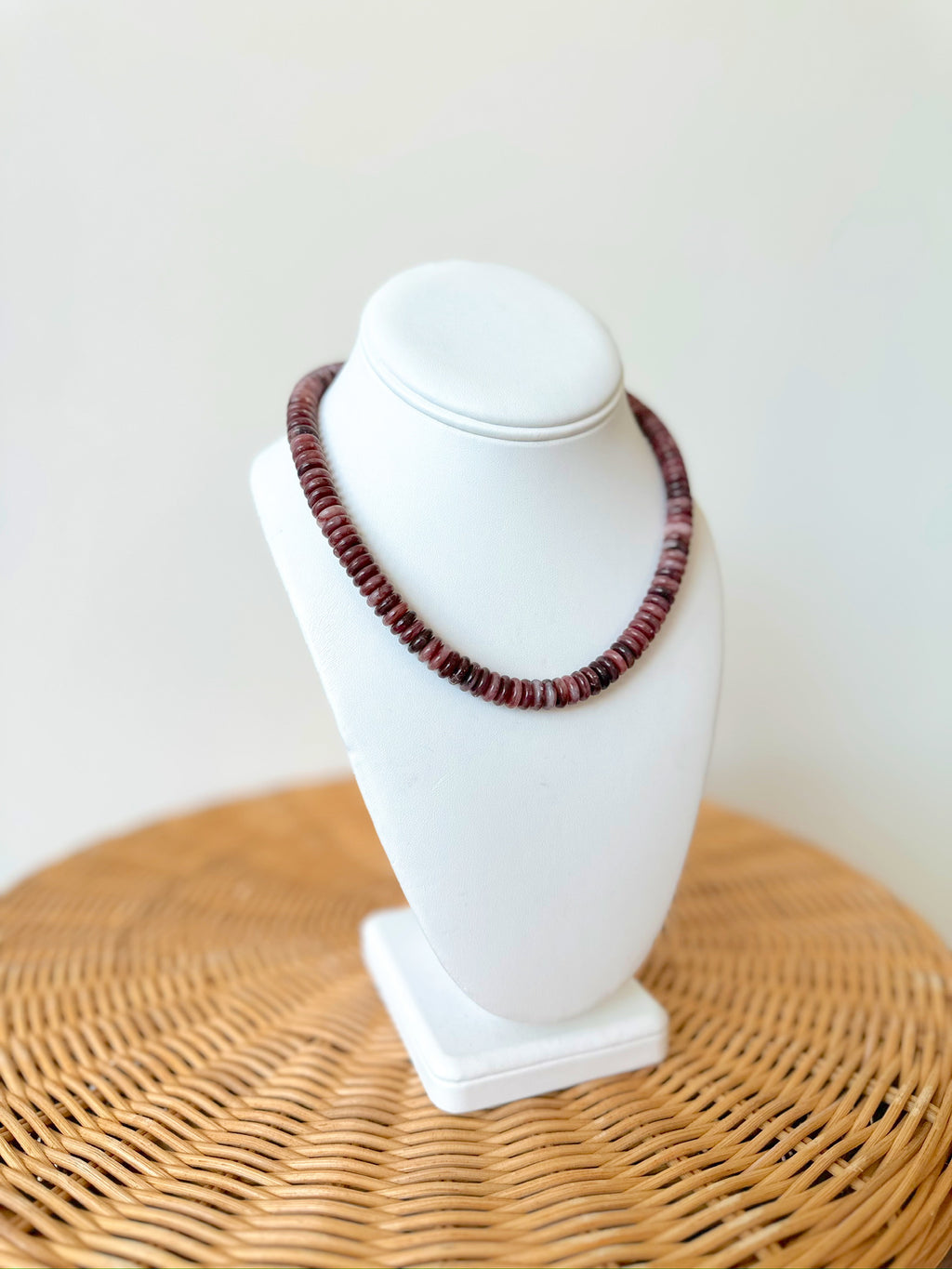 Harper Beaded Necklace-Burgundy