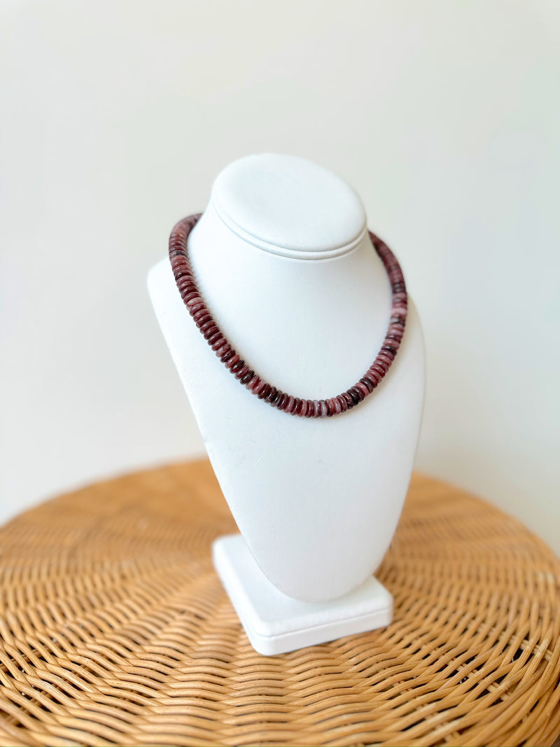 Harper Beaded Necklace-Burgundy