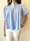 Stacy Blue Gingham Top