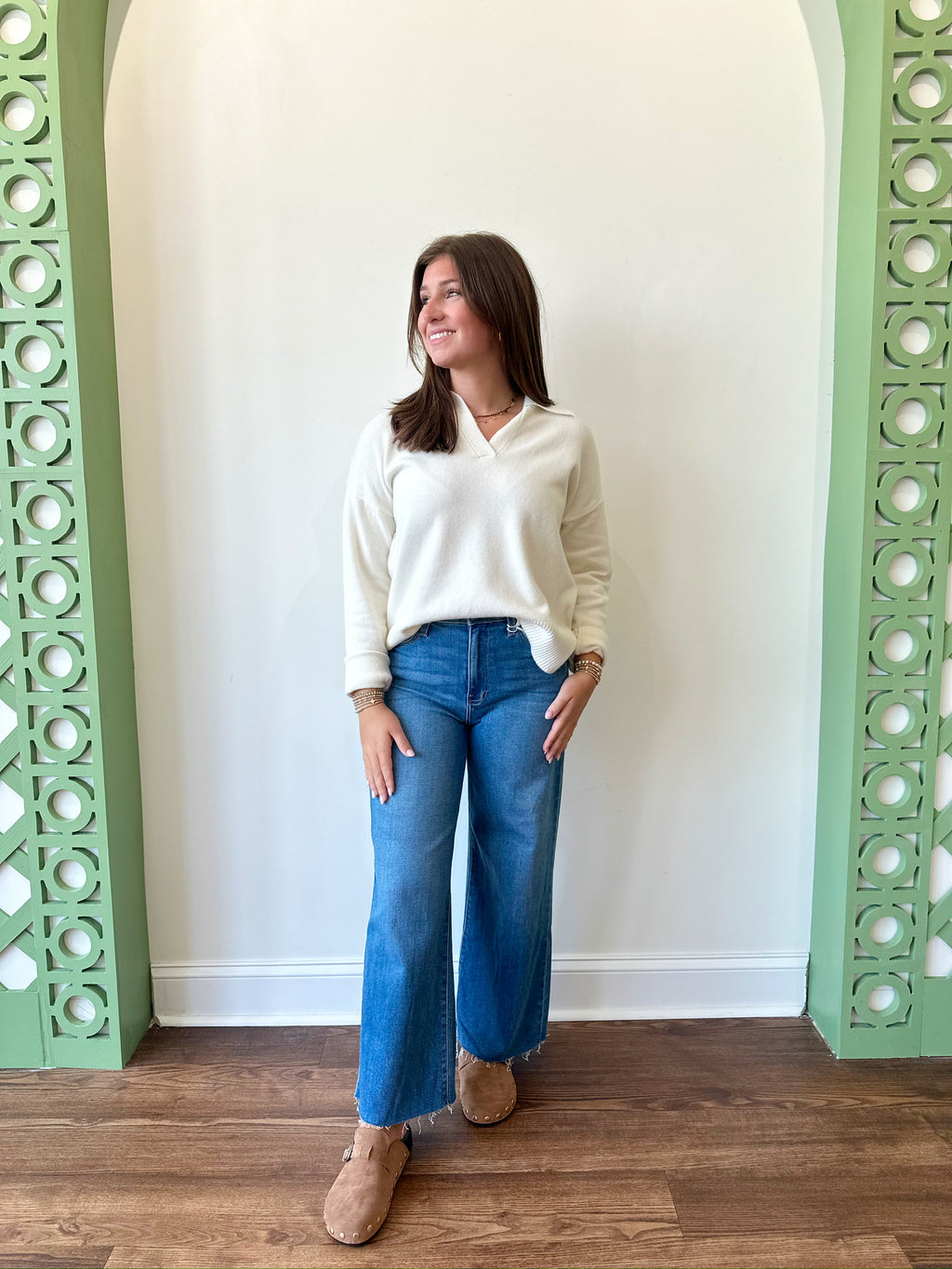 Ava White Sweater