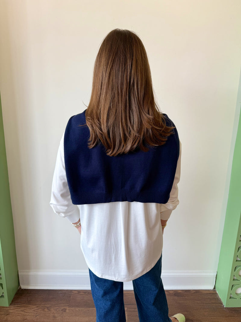 Karlie Navy Shawl-O/S