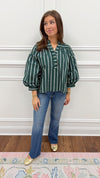 Tiffany Striped Top-Green