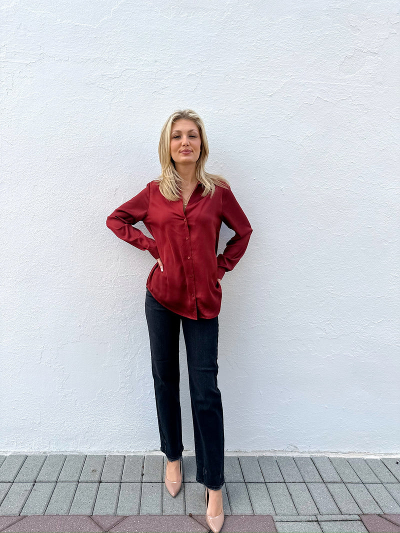 Rossi Satin Blouse Rust