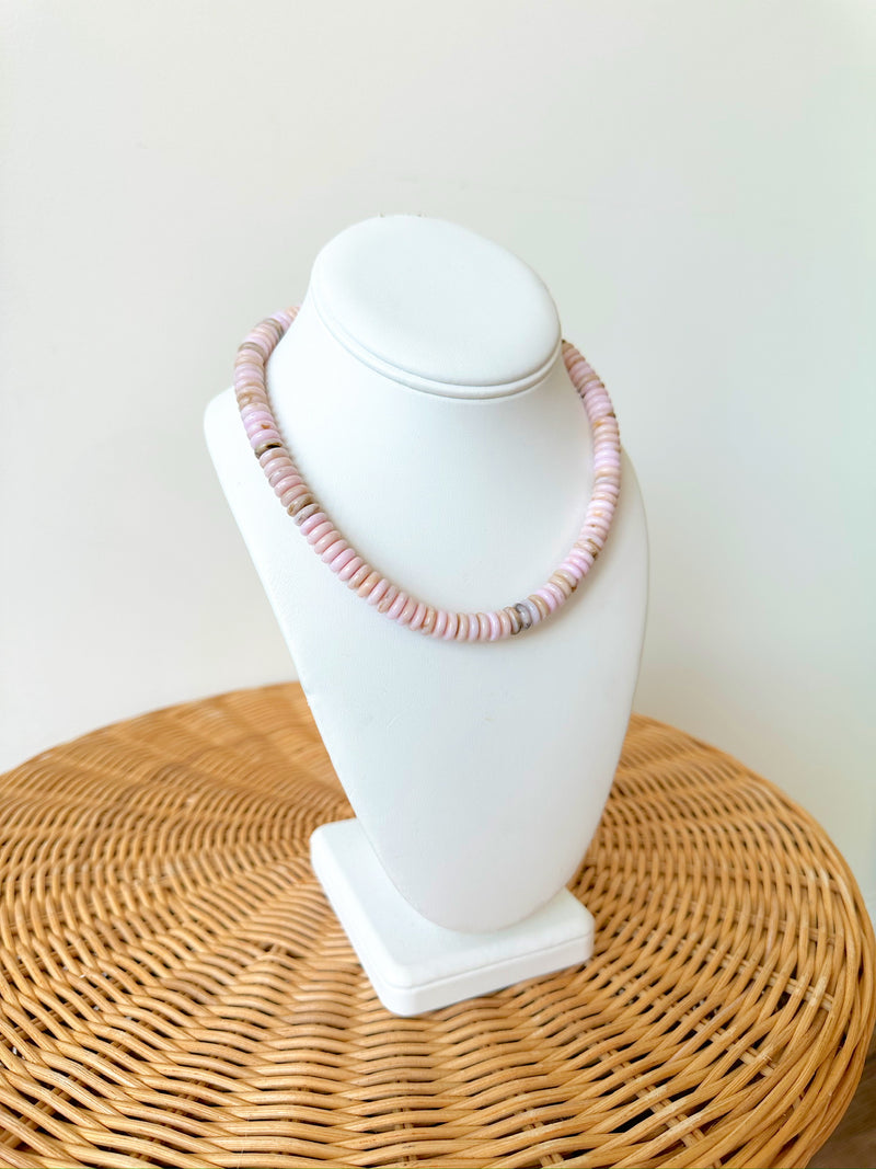 Harper Beaded Necklace-Pink