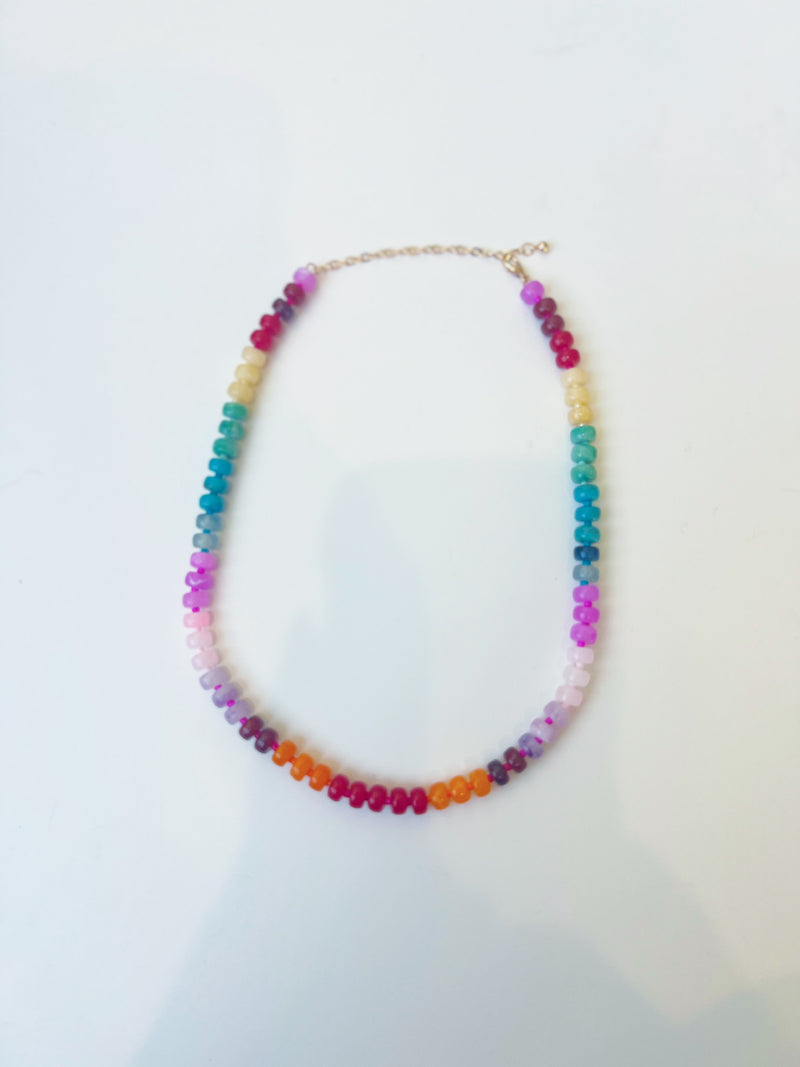 Jordan Beaded Necklace- Dark Multi