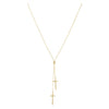 Double Cross Lariat Necklace