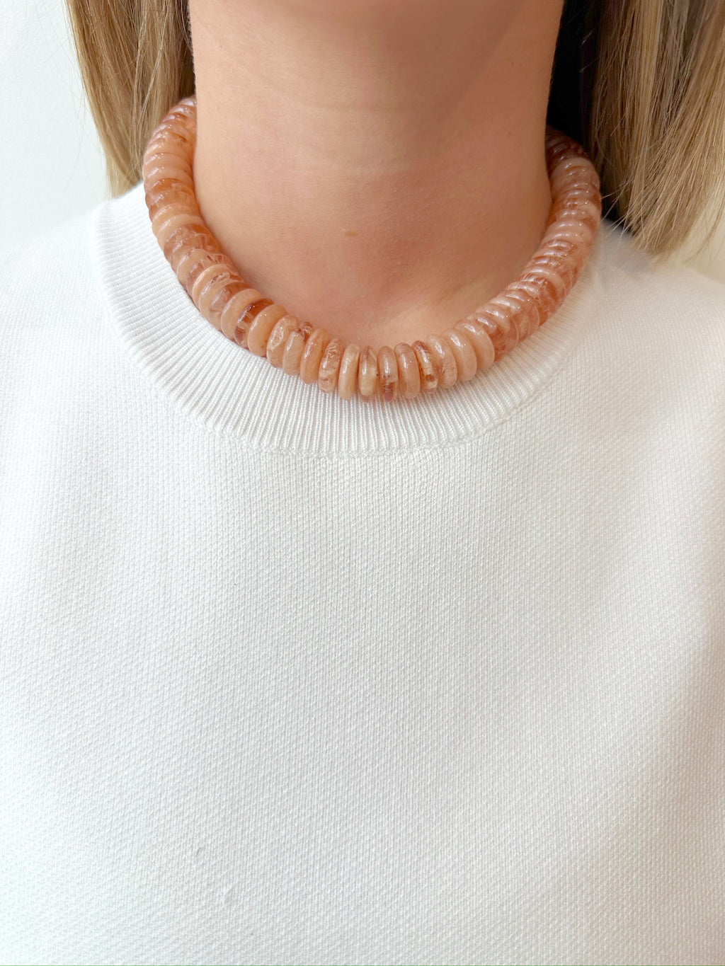 Taylor Beaded Necklace- Light Brown