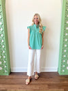 Grace Striped Top-Green