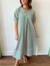Blake Striped Dress-Green