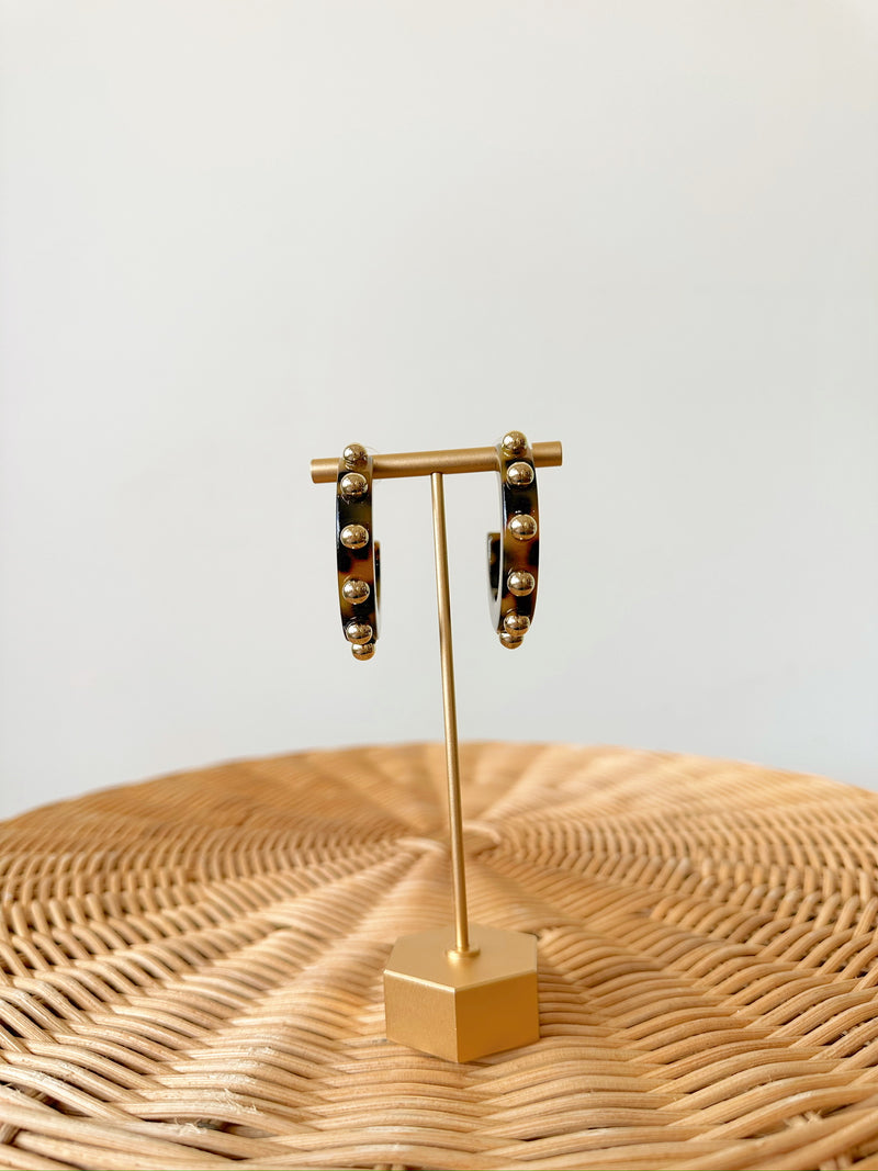 Carmin Studded Hoops-Tortoise