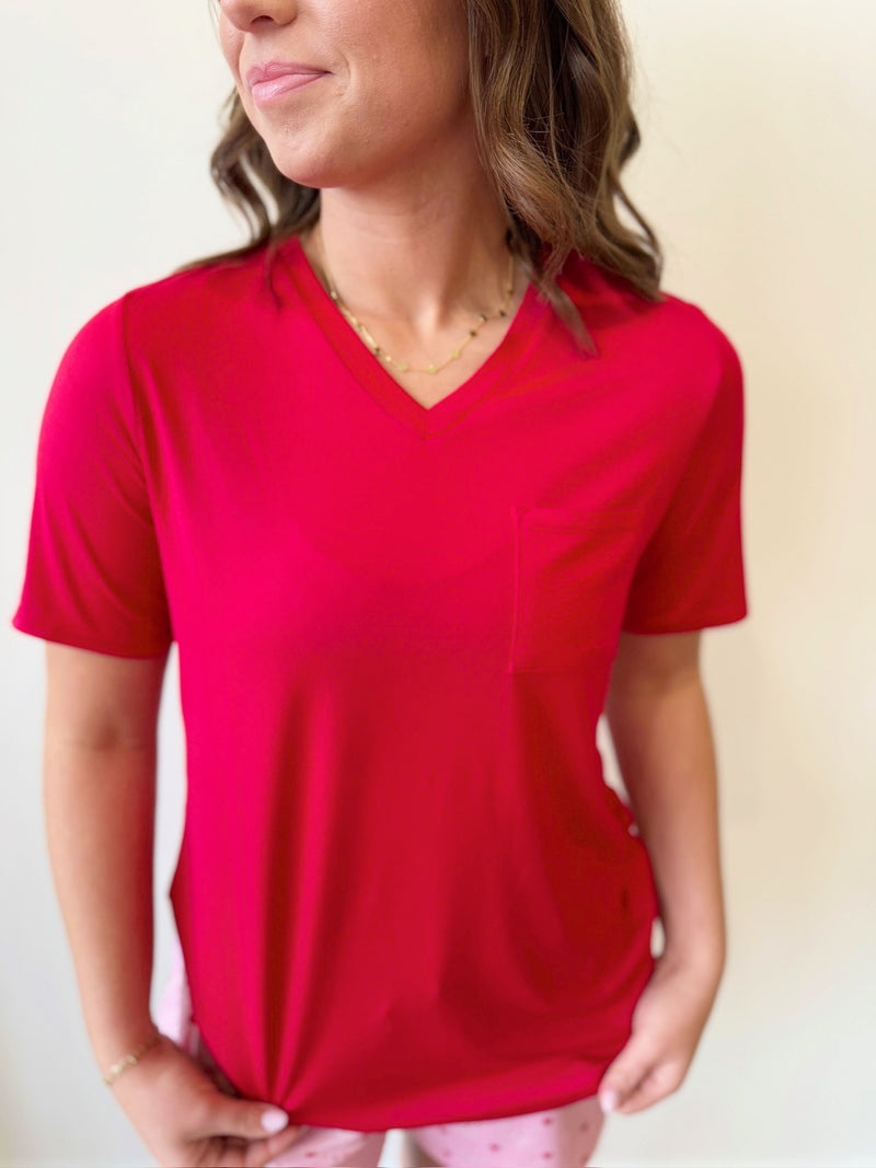 Highlands PJ Tee- Red