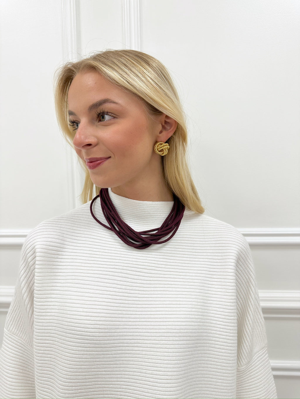 Ella Rope Necklace-Wine