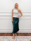 Skylar Satin Skirt-Teal