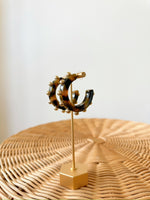 Carmin Studded Hoops-Tortoise