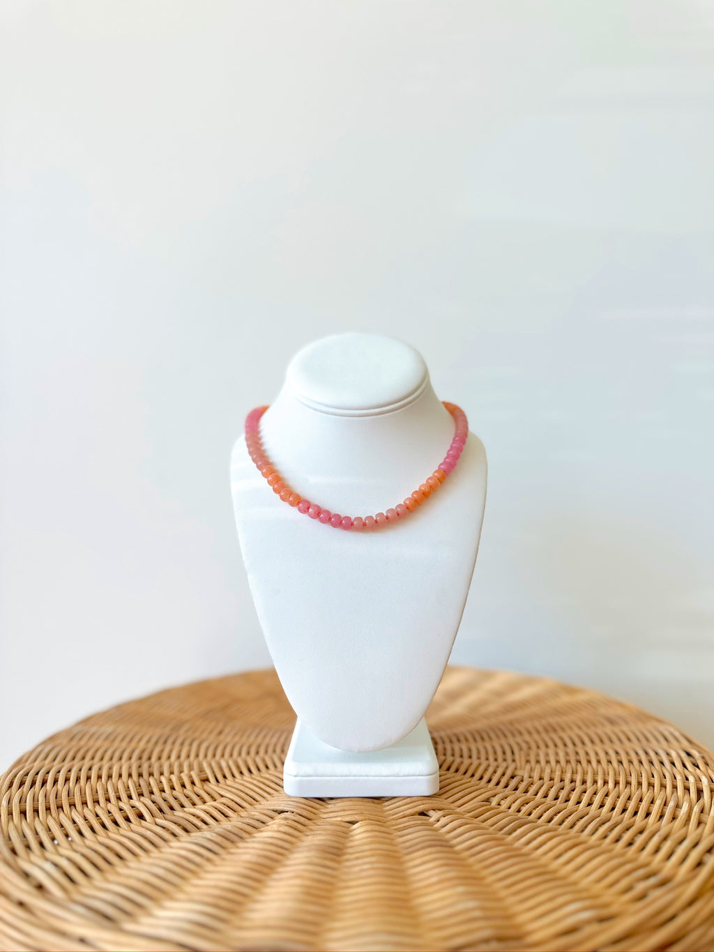Jordan Beaded Necklace-Coral