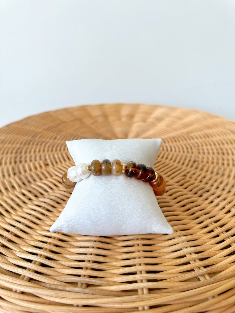 Sallie Beaded Bracelet- Brown