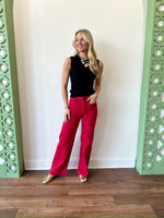 Annie Wide Leg Jeans-Red