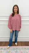 Finely Gingham Top-Red