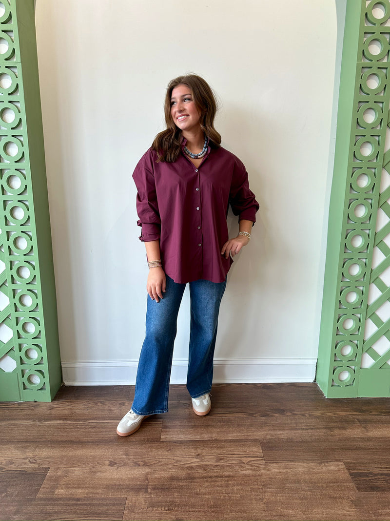 Ella Burgundy Top