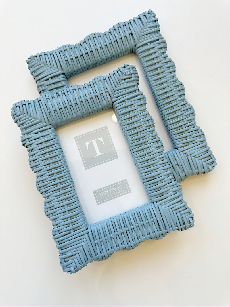 Blue Wicker Picture Frame-4x6