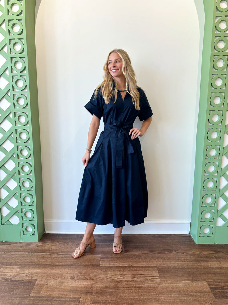 Evelyn Navy Dress
