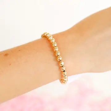 Gold Beaded Bracelet-6mm