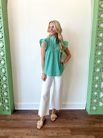 Grace Striped Top-Green