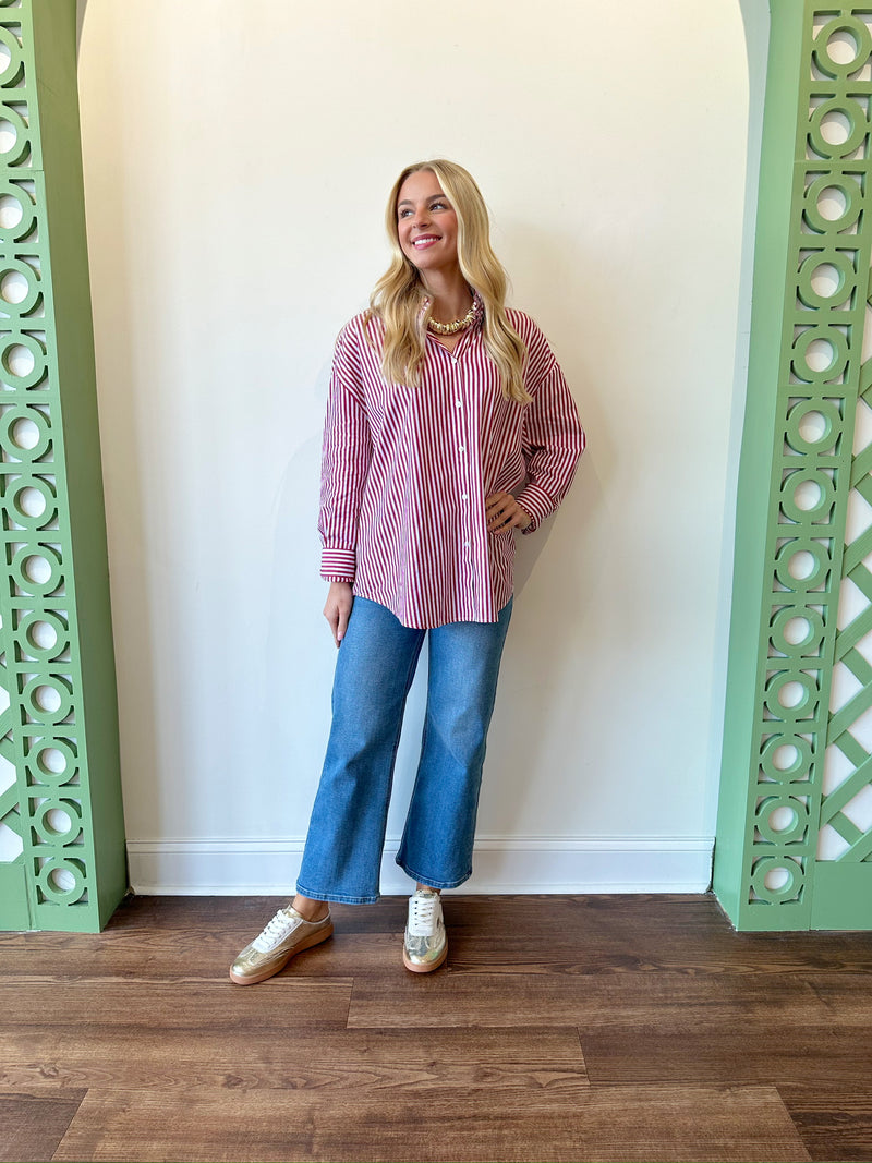 Eva Red Stripe Top