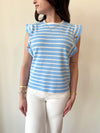 Bella Striped Top-Blue